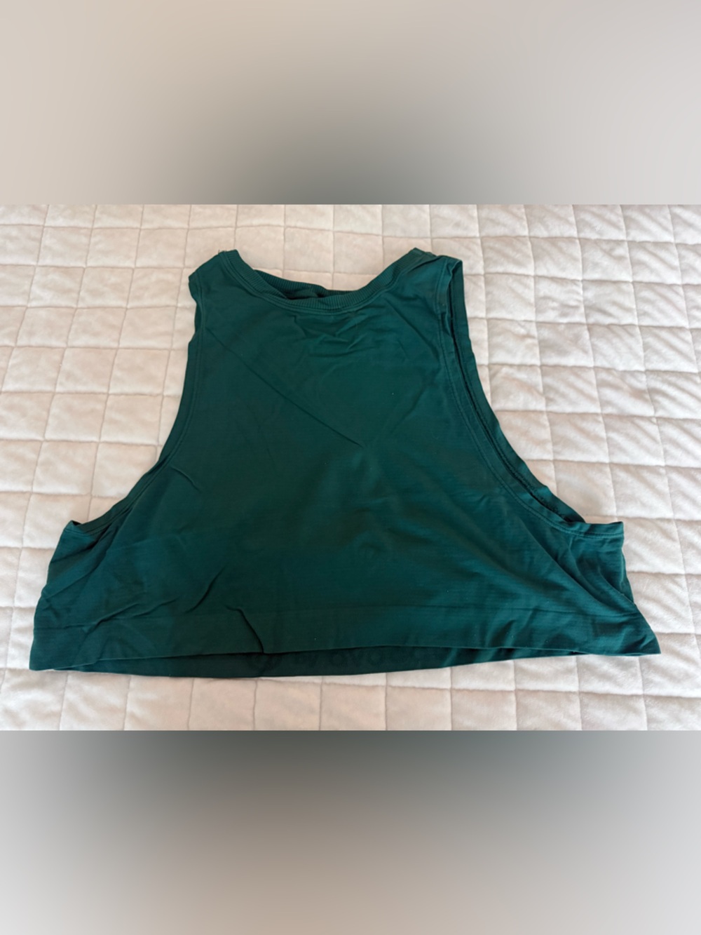 Sleeveless Dark Green Yoga Cropped Tank Top